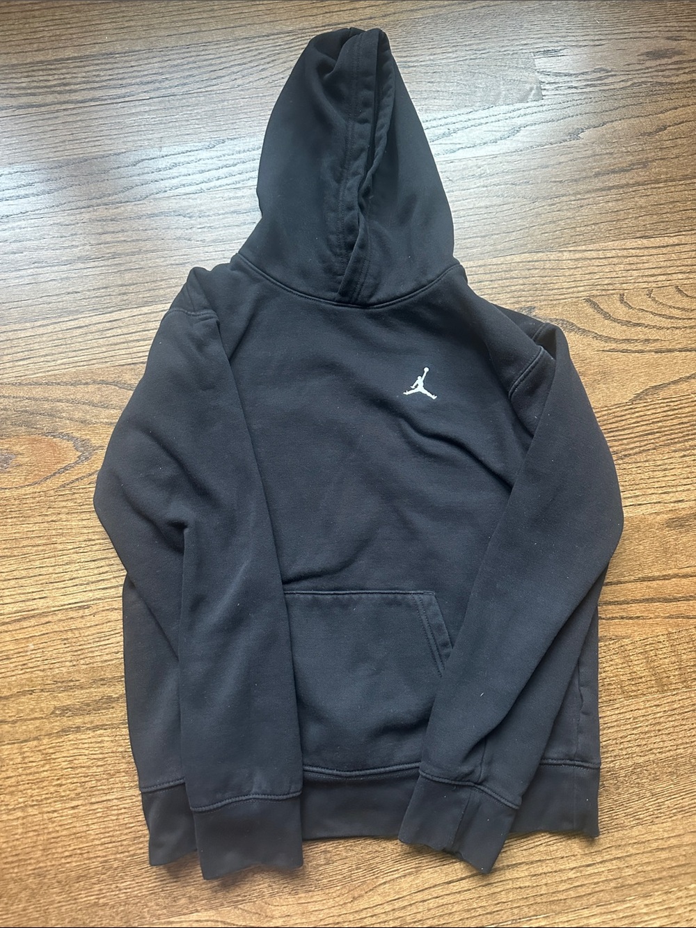 Jordan Boys youth Large Black Crewneck Hoodie with White Jumpman